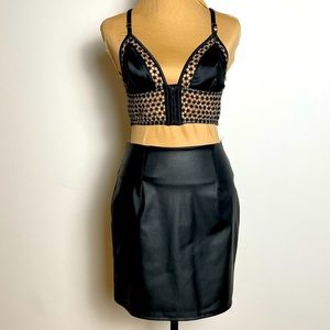 Black pleather miniskirt